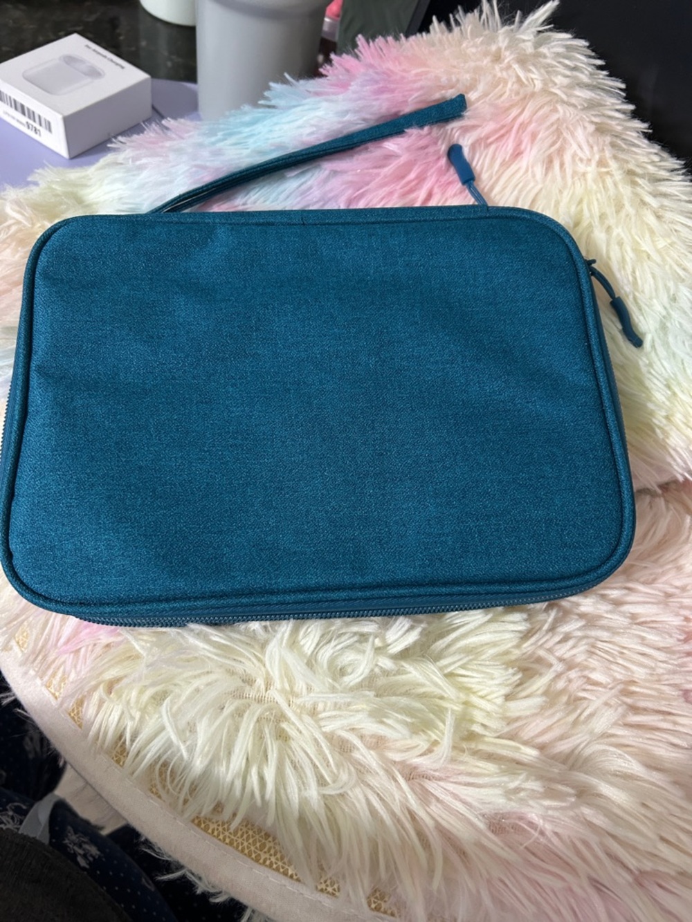 Teal Tablet Carrying Case - Protective Sleeve with Wrist Strap